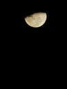 Half-moon view as seen using a zoom camera Royalty Free Stock Photo