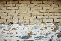 Half mud brick and half decorative stone on the wall of the house Royalty Free Stock Photo