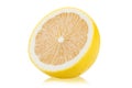Half natural Lemon fruit isolated on white background. File contains clipping path Royalty Free Stock Photo