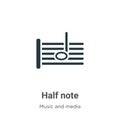 Half note vector icon on white background. Flat vector half note icon symbol sign from modern music and media collection for Royalty Free Stock Photo