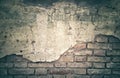 Half old bricks wall vintage style Royalty Free Stock Photo