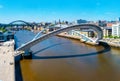 Half open Millennium bridge during the sunny day in Newcastle, UK Royalty Free Stock Photo