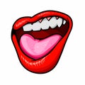 Half-open mouth - smile emotion, lips and teeth . Royalty Free Stock Photo