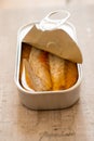Half-Opened Can of Sardines Royalty Free Stock Photo