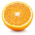 Half of orange citrus fruit isolated on white Royalty Free Stock Photo