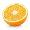 Half orange citrus fruit isolated on white Royalty Free Stock Photo