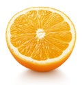 Half of orange citrus fruit isolated on white Royalty Free Stock Photo