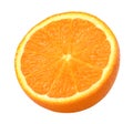 Half orange fruit isolated on the white background Royalty Free Stock Photo