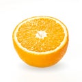 Half of orange fruit isolated on white background