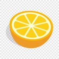Half of orange isometric icon