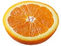 A half of an orange with orange and white rind Royalty Free Stock Photo