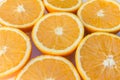 Half oranges , sliced orange fruits closeup Royalty Free Stock Photo