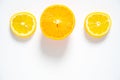 Half an Oranges and Two Slices of Lemon Royalty Free Stock Photo