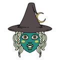 half orc witch character face illustration Royalty Free Stock Photo