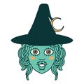 half orc witch character face illustration Royalty Free Stock Photo