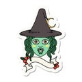 half orc witch character face sticker Royalty Free Stock Photo