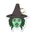 half orc witch character face sticker Royalty Free Stock Photo