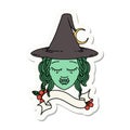 half orc witch character face sticker Royalty Free Stock Photo