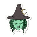half orc witch character face sticker Royalty Free Stock Photo