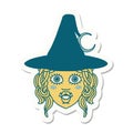 half orc witch character face sticker Royalty Free Stock Photo