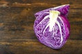 Half organic red cabbage