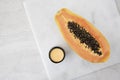 Papaya Cream and Fruit Royalty Free Stock Photo