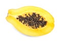 Half A Papaya On White