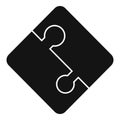 Half part puzzle icon, simple style