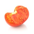 half part of red tomato on isolated