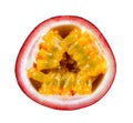 Half Passion fruit isolated on white background Royalty Free Stock Photo