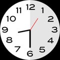 Half past 8 o`clock analog clock icon Royalty Free Stock Photo