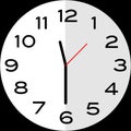 Half past 11 o`clock analog clock icon Royalty Free Stock Photo