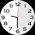 Half past 9 o`clock analog clock icon Royalty Free Stock Photo