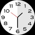 Half past 1 o`clock analog clock icon Royalty Free Stock Photo
