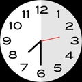 Half past 7 o`clock analog clock icon Royalty Free Stock Photo