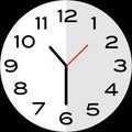 Half past 10 o`clock analog clock icon Royalty Free Stock Photo