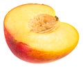 half peach fruit isolated on white background Royalty Free Stock Photo