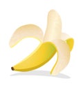 Half pealed banana vector illustration Royalty Free Stock Photo