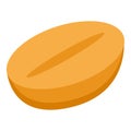 Half peanut icon, isometric style