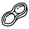 Half peanut shell icon, outline style