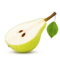 Half pear, slice, isolated on white background Royalty Free Stock Photo