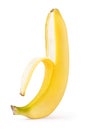 Half peeled banana