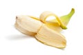 Half peeled banana isolated on the white Royalty Free Stock Photo