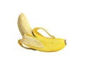 Half peeled Banana Open Banana 3d render no shadow