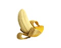 Half peeled Banana Open Banana 3d render no shadow