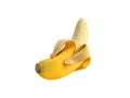 Half peeled Banana Open Banana 3d render no shadow