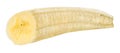 Half peeled banana on a white isolated background Royalty Free Stock Photo