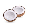 Half-peeled coconut isolated on white background Royalty Free Stock Photo