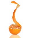 Half peeled orange Royalty Free Stock Photo