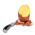 Peeling potatoes Royalty Free Stock Photo